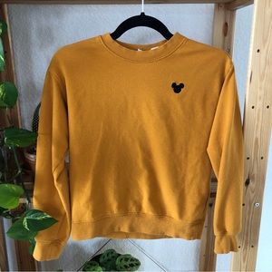 Mustard Mickey Cropped Sweatshirt - Disney